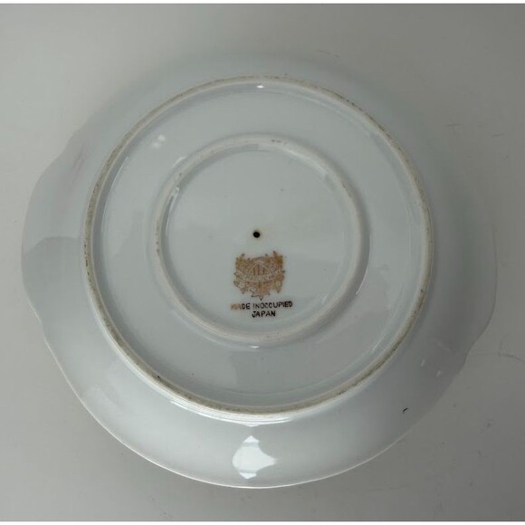 Vintage Maruichi MRU2 Pink Floral Gravy Boat w Attached Underplate, Post WII - Picture 8 of 11
